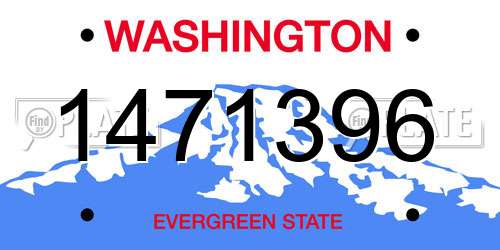 1471396 Washington License Plate