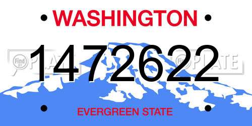 1472622 Washington License Plate