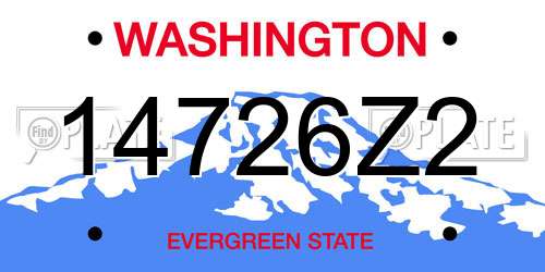 14726Z2 Washington License Plate