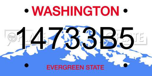 14733B5 Washington License Plate