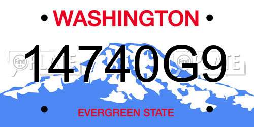 14740G9 Washington License Plate