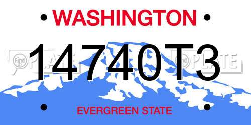 14740T3 Washington License Plate