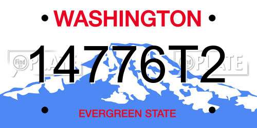 14776T2 Washington License Plate