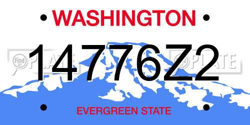 14776Z2 Washington License Plate