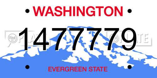 1477779 Washington License Plate