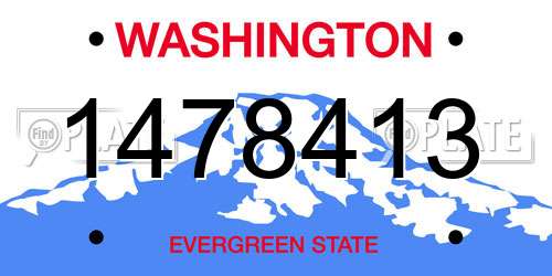 1478413 Washington License Plate