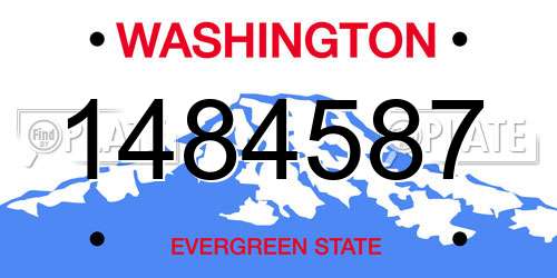 1484587 Washington License Plate