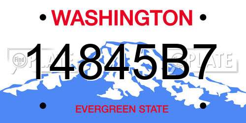 14845B7 Washington License Plate