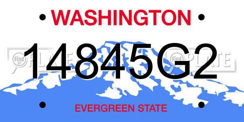 14845G2 Washington License Plate