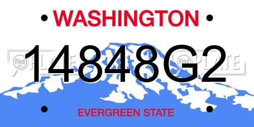 14848G2 Washington License Plate