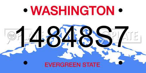 14848S7 Washington License Plate