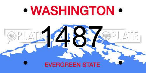 1487 Washington License Plate