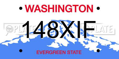 148XIF Washington License Plate