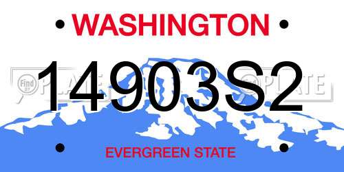 14903S2 Washington License Plate