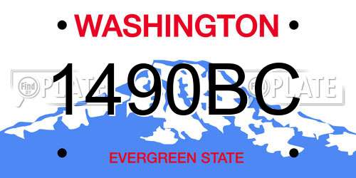 1490BC Washington License Plate