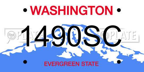 1490SC Washington License Plate