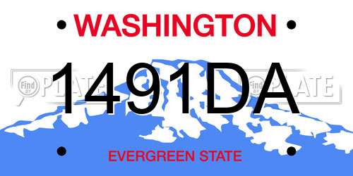 1491DA Washington License Plate