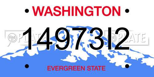 14973I2 Washington License Plate