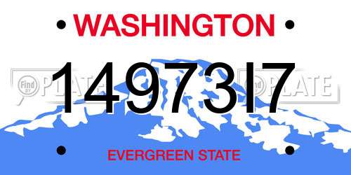 14973I7 Washington License Plate