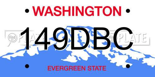 149DBC Washington License Plate