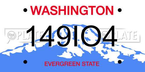 149IO4 Washington License Plate