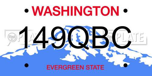 149QBC Washington License Plate