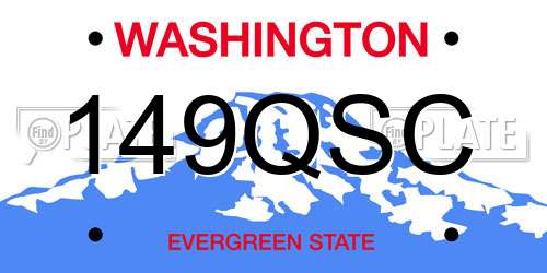 149QSC Washington License Plate