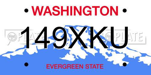 149XKU Washington License Plate