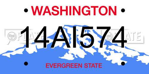 14AI574 Washington License Plate