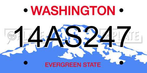 14AS247 Washington License Plate