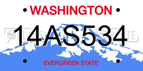 14AS534 Washington License Plate