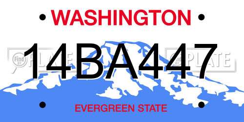 14BA447 Washington License Plate