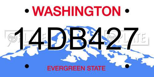 14DB427 Washington License Plate