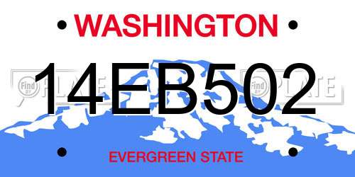 14EB502 Washington License Plate