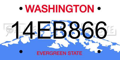 14EB866 Washington License Plate