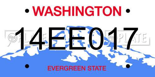 14EE017 Washington License Plate