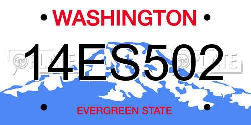 14ES502 Washington License Plate