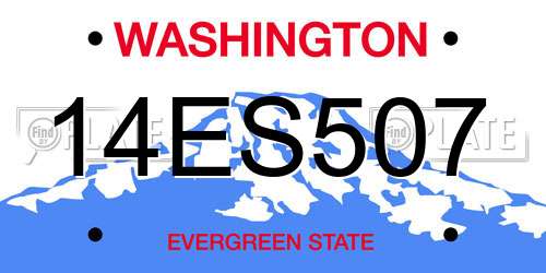 14ES507 Washington License Plate