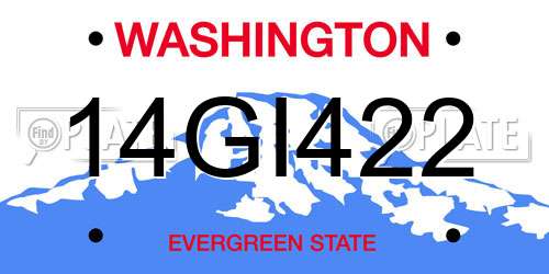 14GI422 Washington License Plate