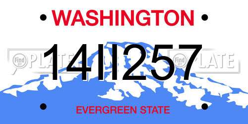 14II257 Washington License Plate