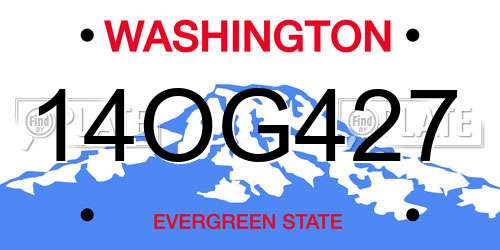 14OG427 Washington License Plate
