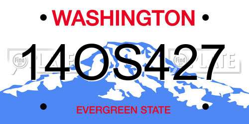 14OS427 Washington License Plate