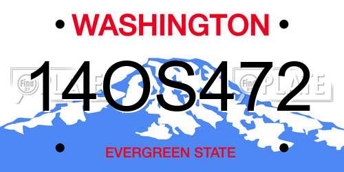 14OS472 Washington License Plate
