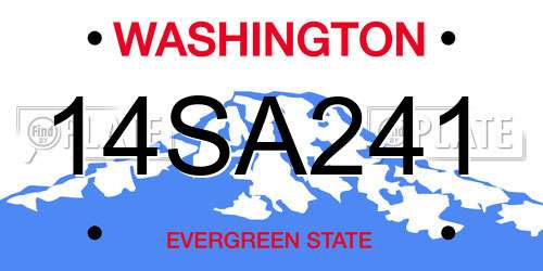 14SA241 Washington License Plate