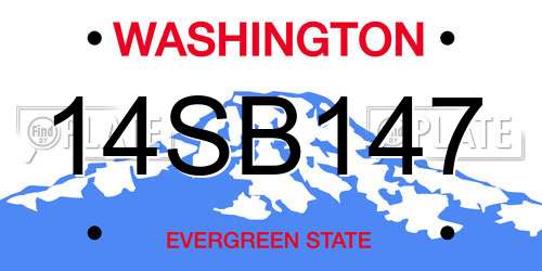 14SB147 Washington License Plate