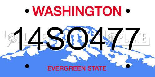 14SO477 Washington License Plate