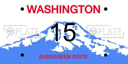 15 Washington License Plate