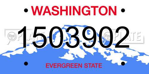 1503902 Washington License Plate