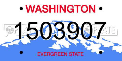 1503907 Washington License Plate