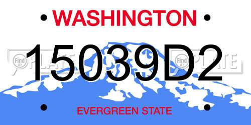 15039D2 Washington License Plate